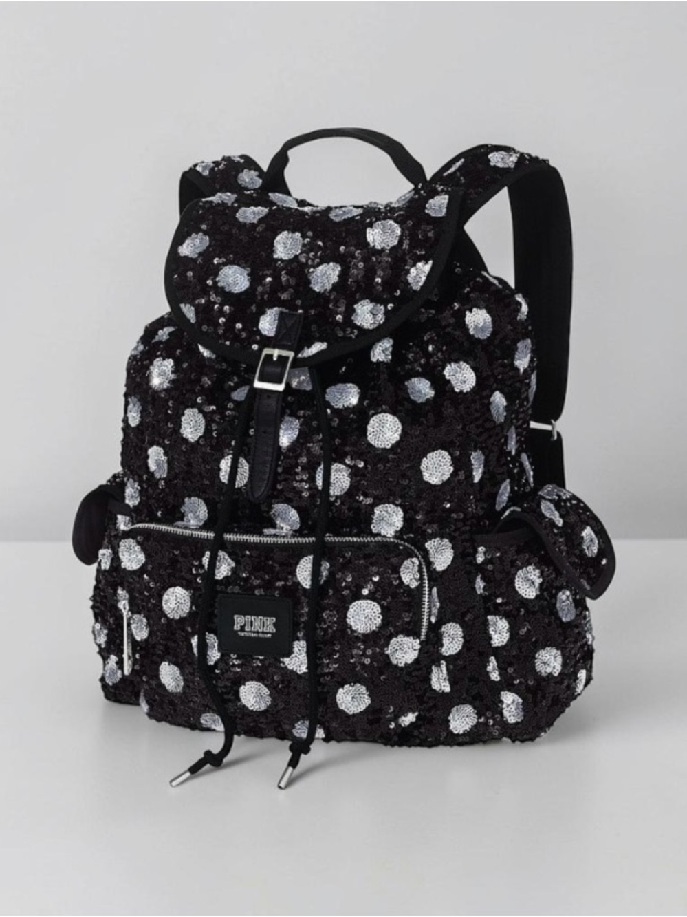 Victoria’s Secret PINK black and silver sequined backpack